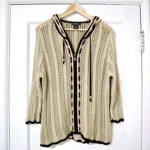 2009 Eddie Bauer Knitted Full Zip Hoodie Size L Mermaidcore